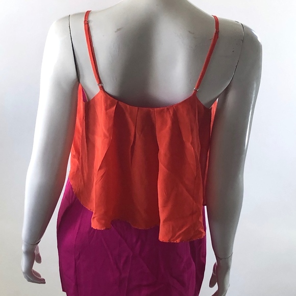 Greylin Melinda Silk Dress Size Small Orange Pink - Picture 3 of 5